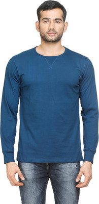 

Poshuis Solid Men's Round Neck Blue T-Shirt, Petrol blue