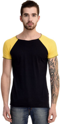 

Mi Moda Solid Men's Round Neck Dark Blue, Yellow T-Shirt