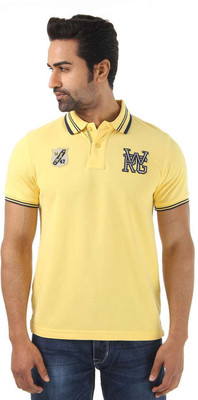 

Wrangler Solid Men's Polo Neck Yellow T-Shirt