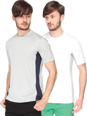 

Campus Sutra Solid Men Round Neck Grey, White T-Shirt(Pack of 2