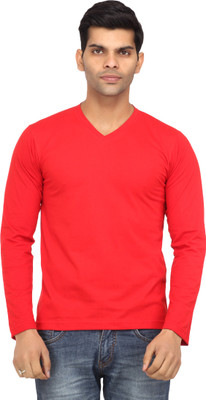 

Leana Solid Men's V-neck Red T-Shirt