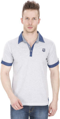 

Sparky Solid Men's Polo Neck Grey T-Shirt