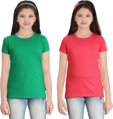

FabTag - Sini Mini Girls Solid T Shirt(Multicolor