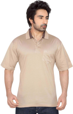 

Thinc Solid Men' Polo Neck Beige T-Shirt