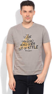 

Wrangler Printed Men's Round Neck Grey T-Shirt