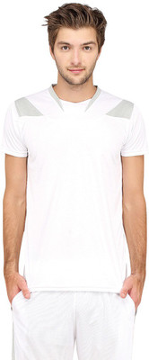 

Campus Sutra Solid Men V-neck White T-Shirt