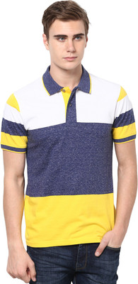 

Mudo Striped Men's Polo Neck Multicolor T-Shirt, Blue/white