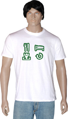 

Tshirt.in Graphic Print Men's Round Neck White T-Shirt, Pearl white