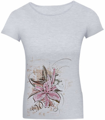 SayItLoud Printed Women' Round Neck Grey T-Shirt