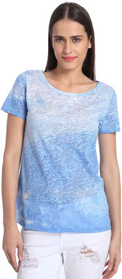 

Vero Moda Printed Women's Round Neck Blue T-Shirt, Bluebird