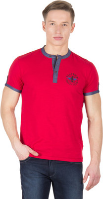 

Wilkins & Tuscany Solid Men' Henley Red T-Shirt, Blood red