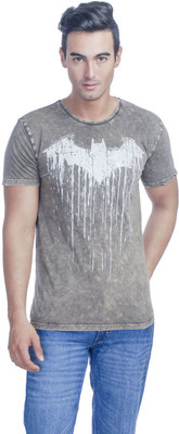 

Batman Printed Men' Round Neck Brown T-Shirt, Choco chip