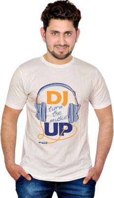 

INKIT Graphic Print Men's Round Neck White T-Shirt