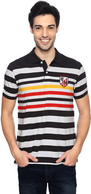 

Ajile by Pantaloons Striped Men's Polo Neck Black T-Shirt, Dark grey