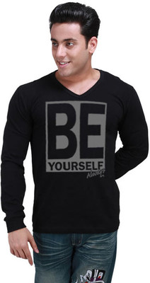 

Inkovy Graphic Print Men's V-neck Black T-Shirt