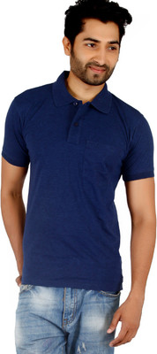 

Awack Solid Men's Polo Neck Dark Blue T-Shirt, Navyblue