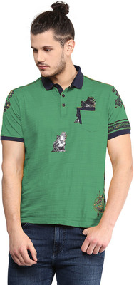 

Fritzberg Printed Men's Polo Neck Green T-Shirt, Zed green