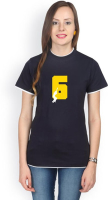 

Campus Sutra Solid Women's Round Neck Dark Blue T-Shirt