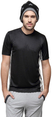 

Campus Sutra Solid Men Round Neck Black T-Shirt