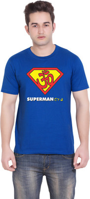 

Tantra Graphic Print Men's Round Neck Blue T-Shirt, Royal blue
