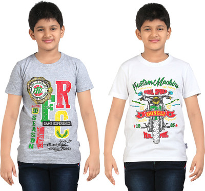 

FabTag - Dongli Boys Printed T Shirt(White, Pack of 2, Combo color