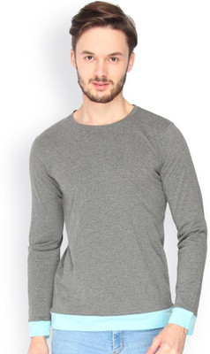 

Campus Sutra Solid Men Round Neck Grey T-Shirt, Charcoal melange