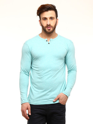 

Gritstones Solid Men's Henley Green T-Shirt, Green21