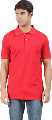 

Decibel Solid Men's Polo Neck Red T-Shirt