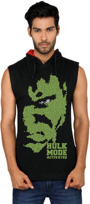 

SayItLoud Printed Men's Hooded Black T-Shirt