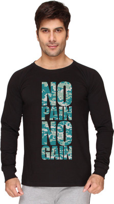 

SayItLoud Printed Men' Round Neck Black T-Shirt