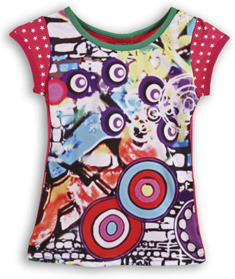 

Lilliput Girls Printed T Shirt(Multicolor, Pink