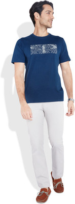 

ColorPlus Printed Men's Round Neck Blue T-Shirt