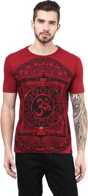 

PUNK Printed Men's Round Neck Red T-Shirt