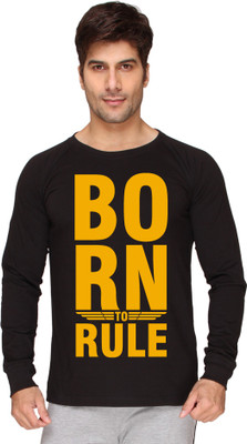 

SayItLoud Printed Men' Round Neck Black T-Shirt