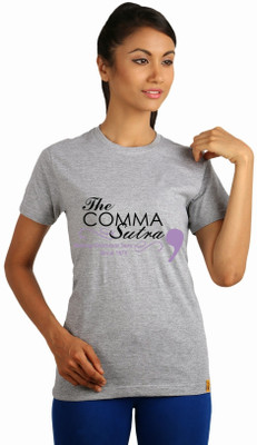 

Campus Sutra Printed Women' Round Neck Grey T-Shirt