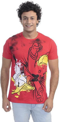 

Mickey & Friends Printed Men's Round Neck Red T-Shirt