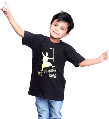 

Clotone Boys Printed T Shirt(Black, Pack of 1)