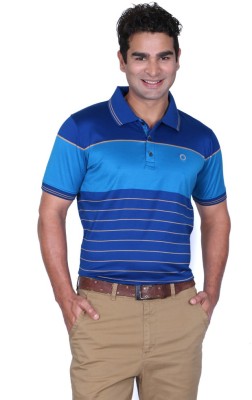 

Proline Striped Men's Flap Collar Neck Blue T-Shirt