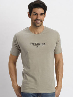 

Fritzberg Printed Men' Round Neck Beige T-Shirt