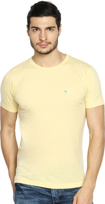 

The Indian Garage Co. Solid Men' Round Neck Yellow T-Shirt