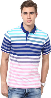 

Mudo Striped Men's Mandarin Collar Multicolor T-Shirt, Multi