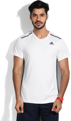 

Adidas Solid Men's Round Neck White T-Shirt