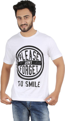 

Checkers Bay Printed Men's Round Neck White T-Shirt