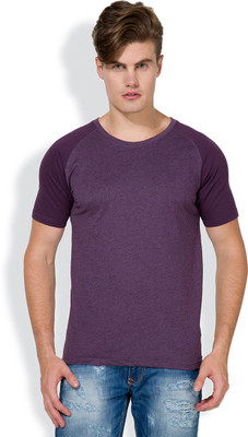 

Highlander Solid Men's Round Neck Purple T-Shirt, Plum perfect