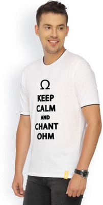 

Campus Sutra Printed Men Round Neck White T-Shirt