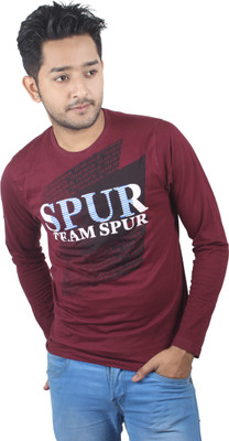 

Spur Printed Men's Round Neck Maroon T-Shirt