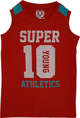 

SuperYoung Boys Graphic Print T Shirt(Red, Pack of 1, D.red