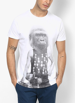 

Jack & Jones Graphic Print Men's Round Neck White T-Shirt, Whisper white