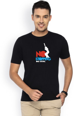 

Campus Sutra Printed Men Round Neck Black T-Shirt