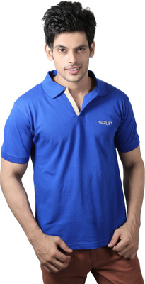 

Spur Self Design Men' Polo Neck Dark Blue T-Shirt, Royal blue